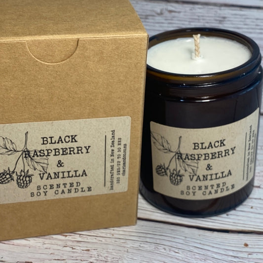 Black raspberry and vanilla vintage soy candle