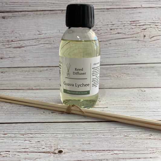 Guava and lychee scented reed diffuser with reed sticks