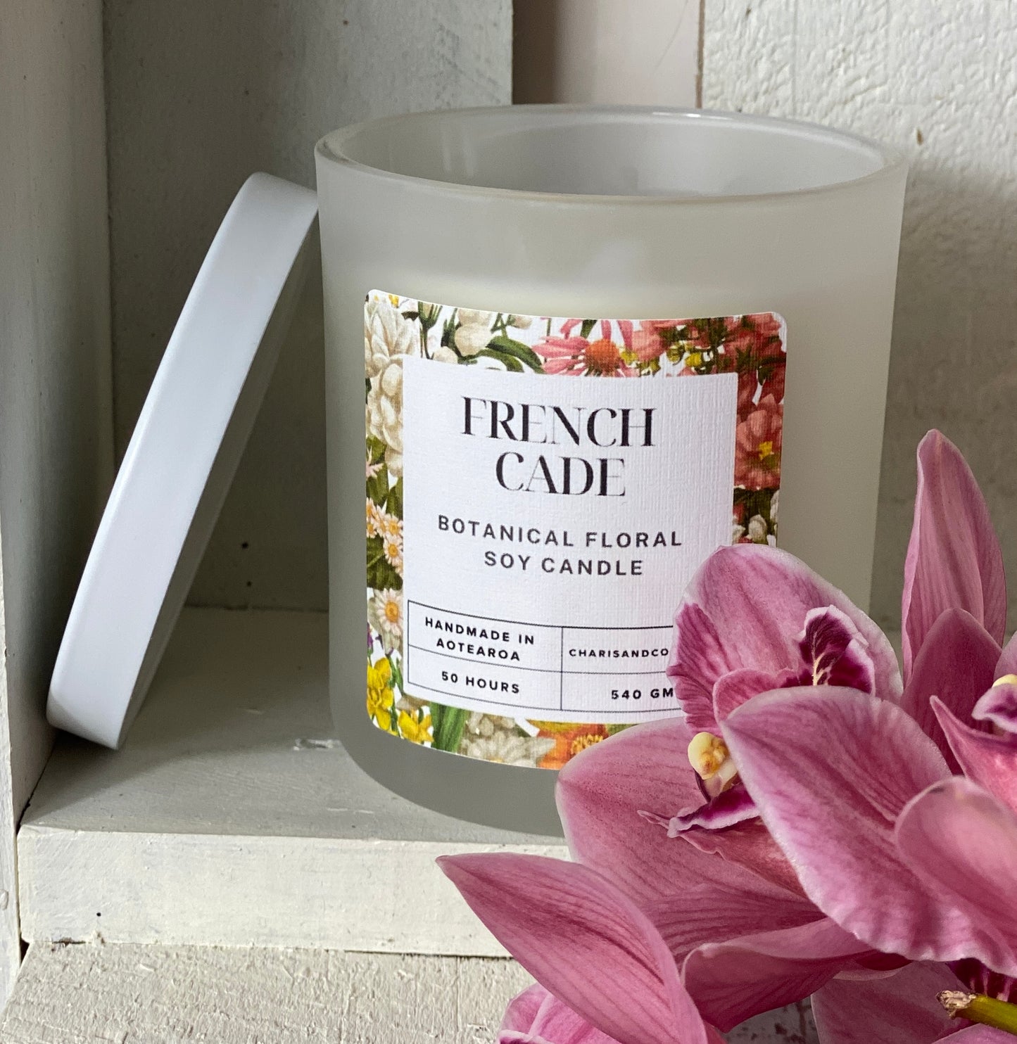 French Cade botanicals soy candle