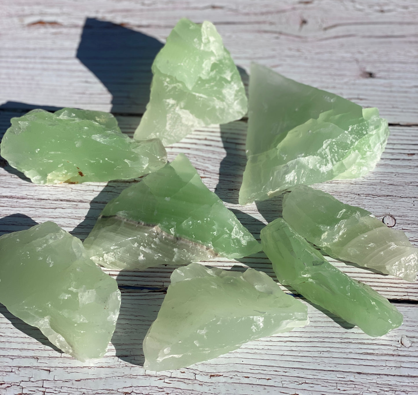 Green Calcite raw form