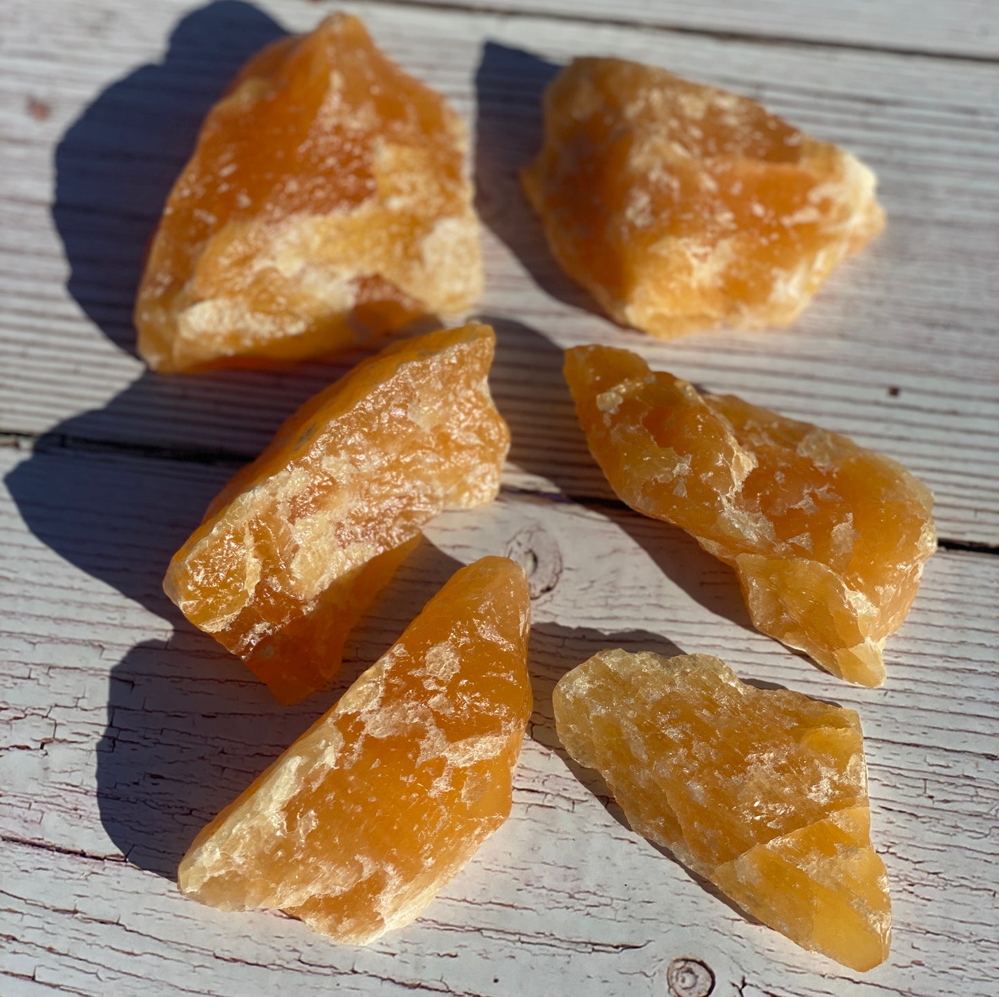 Orange Calcite raw form