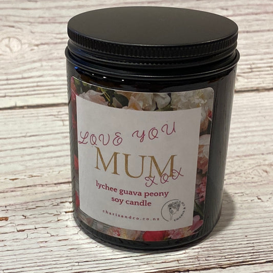 Love you Mum lychee guava soy candle