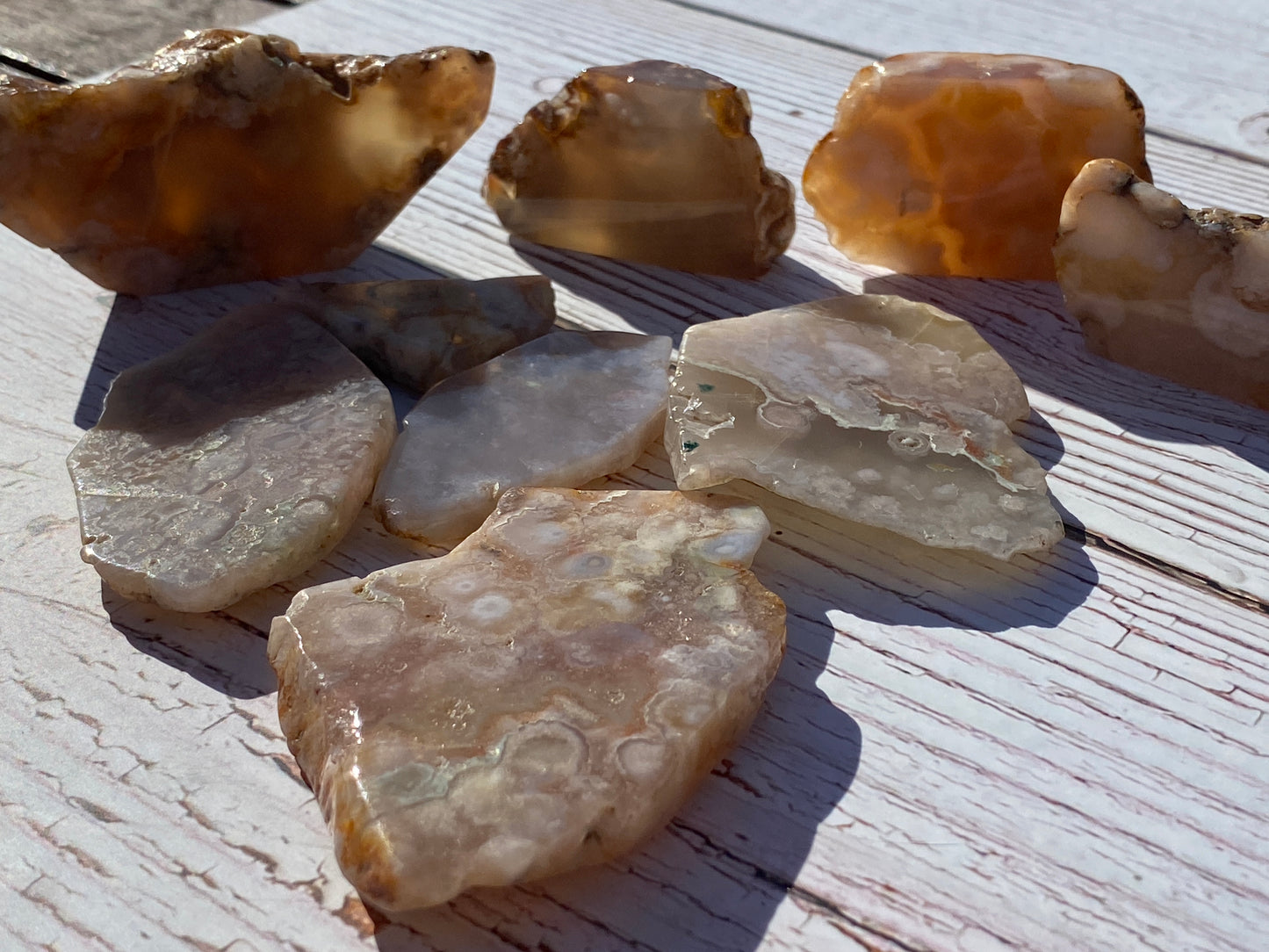 Flower agate crystal slab