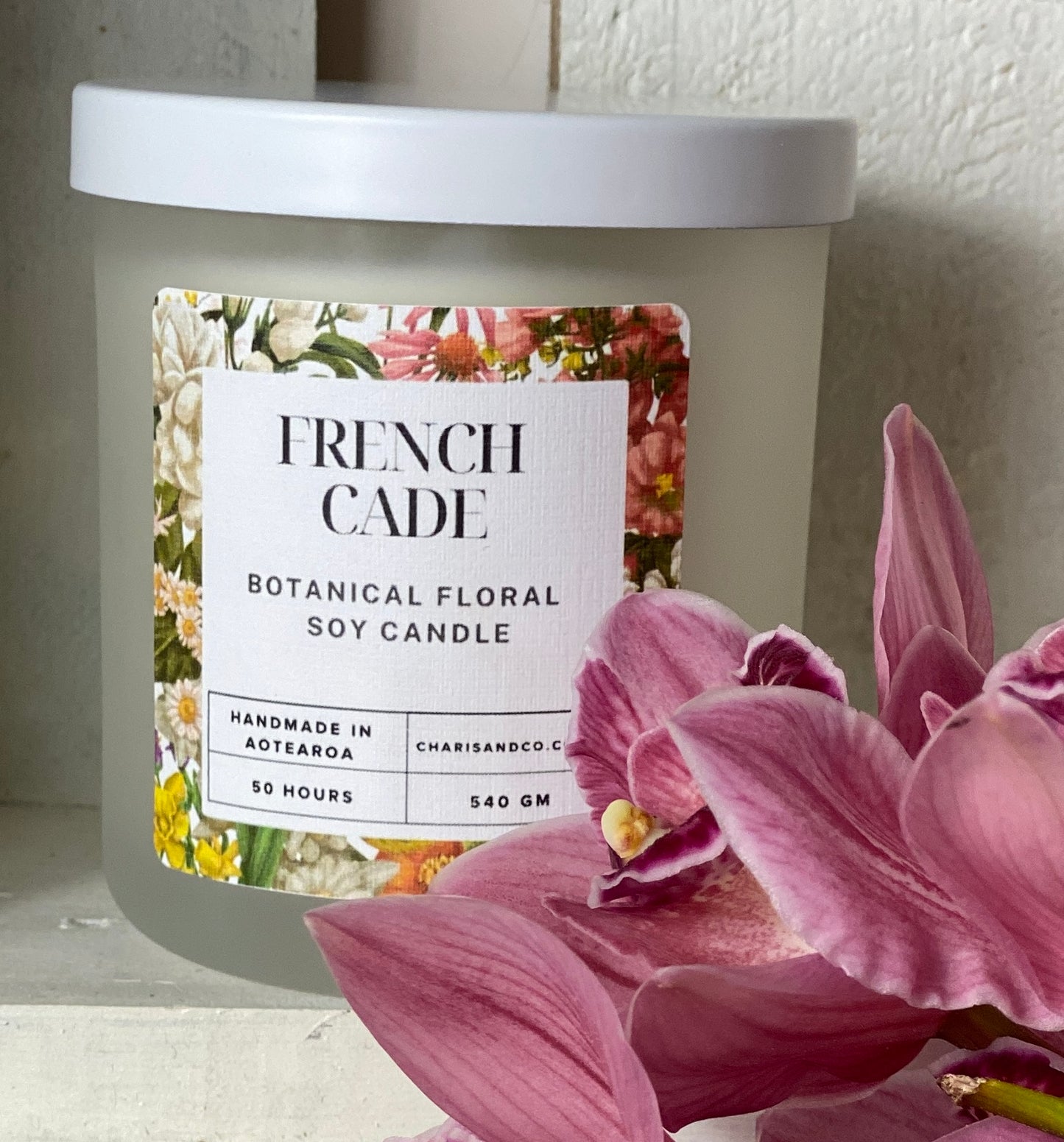 French Cade botanicals soy candle