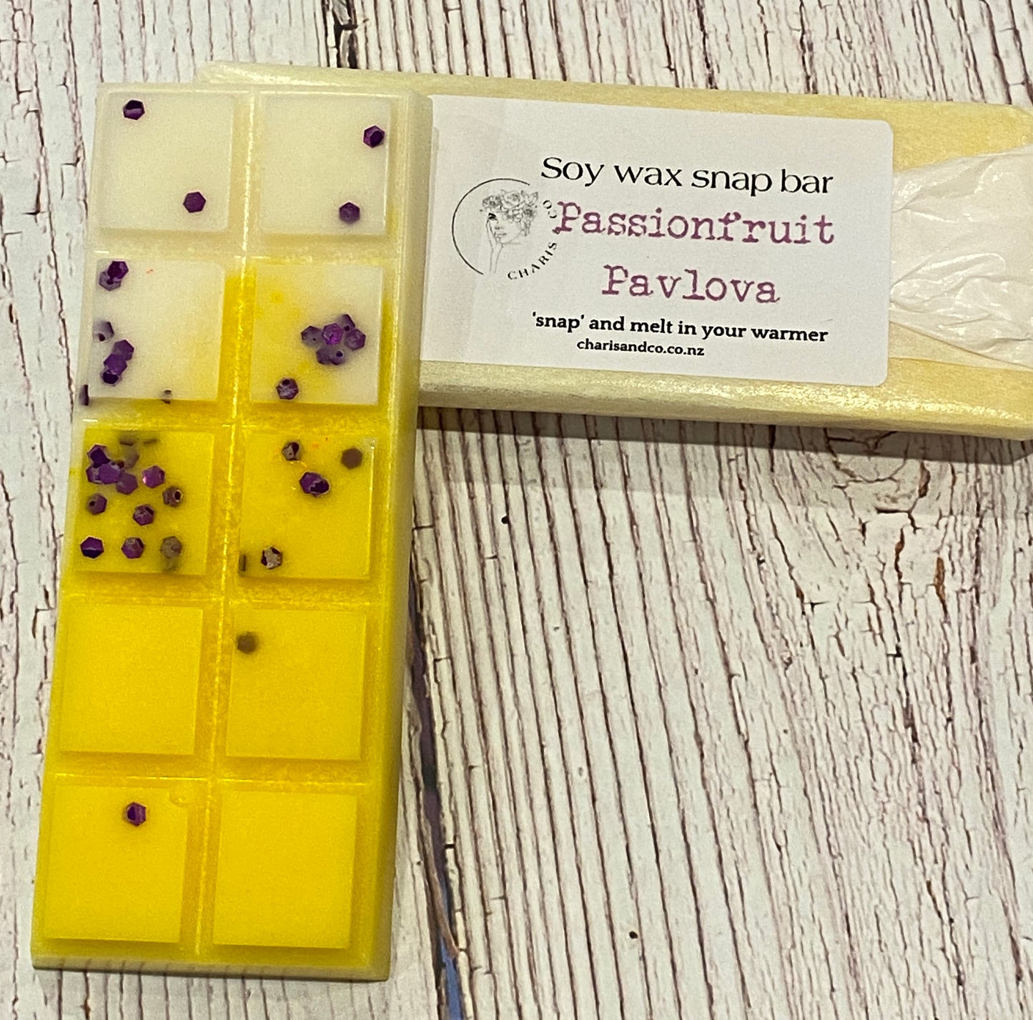 Passionfruit Pavlova soy wax snap bar