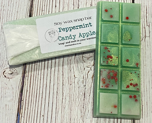 Peppermint Candy Apple soy melt snap bar