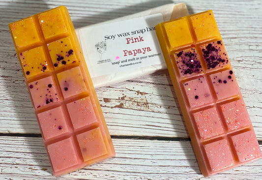 Pink Papaya Sugar soy wax melt bars