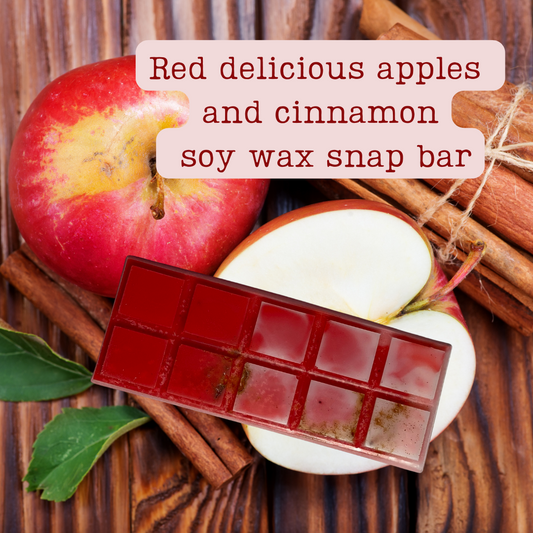 Red Delicious Apples with cinnamon soy wax snap bars