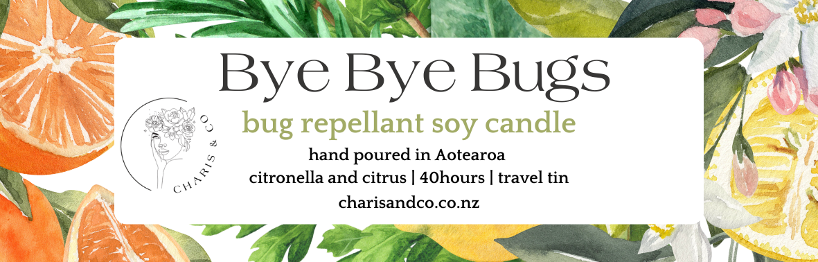 Bye Bye Bugs travel tin soy candle with Citronella