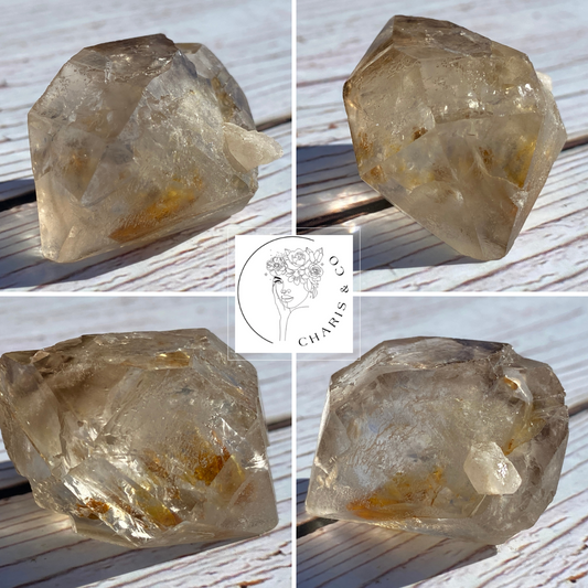 Smokey Elestial quartz with trigger activation point double terminated