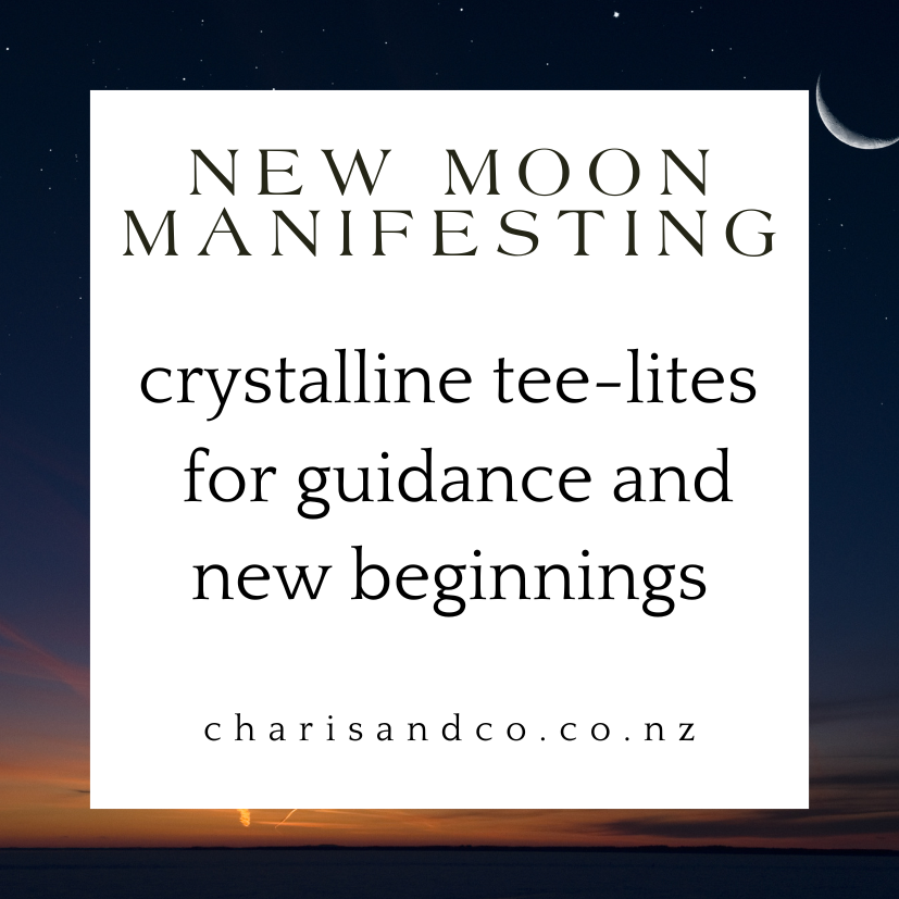 New Moon manifestation crystalline tea-lite set