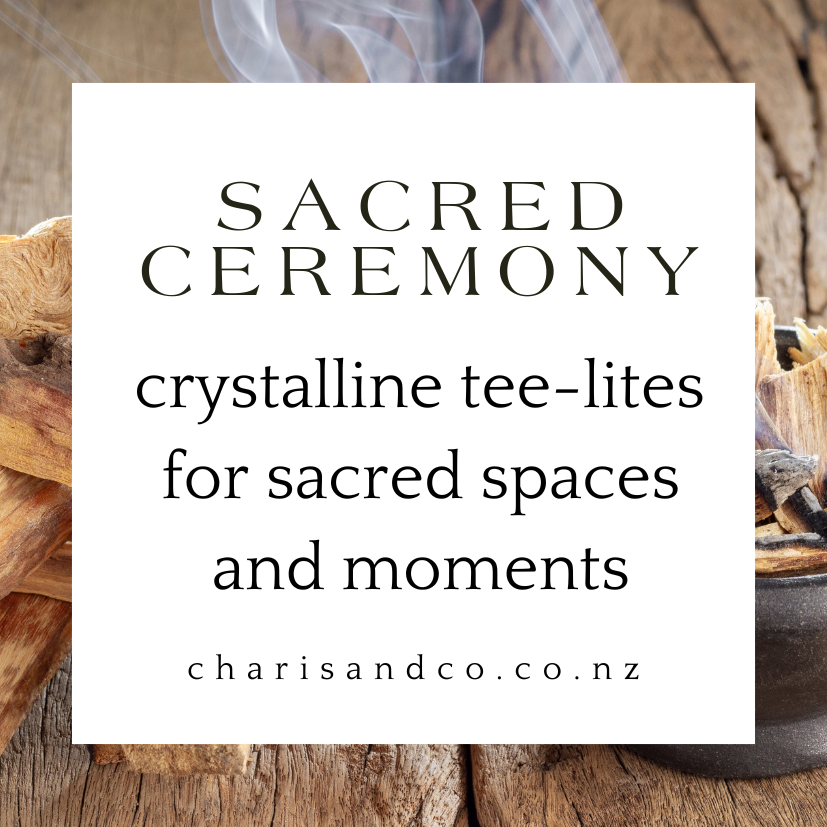 Sacred ceremony crystalline tea-lite set