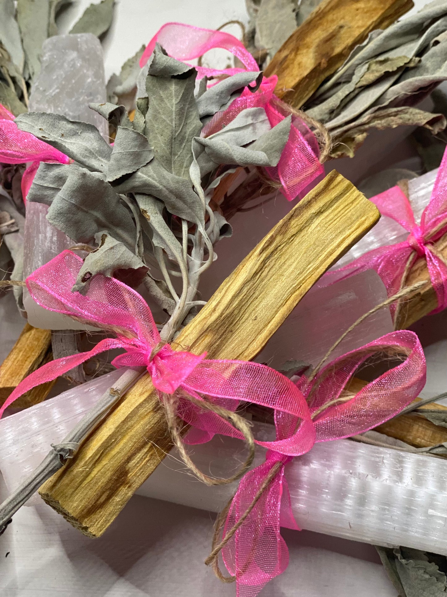 Nz white sage with palo santo and selenite bundle